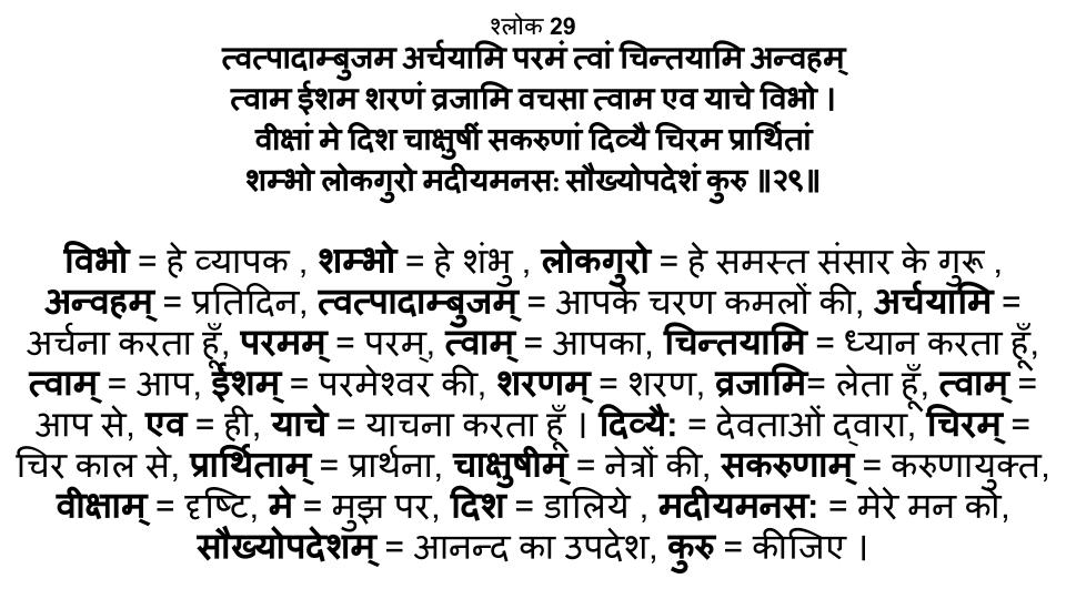 शिवानन्द लहरी श्लोक नंबर 29 
